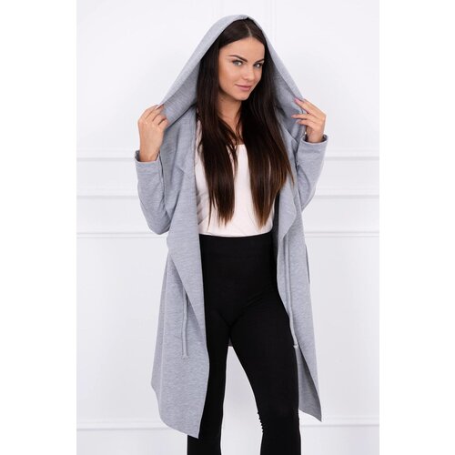 Kesi Cape with loose hood in gray color Slike