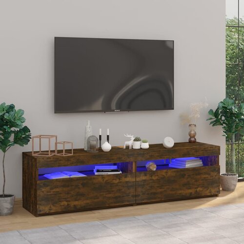 TV ormarić s LED svjetlima 2 kom boja hrasta 75 x 35 x 40 cm Cene