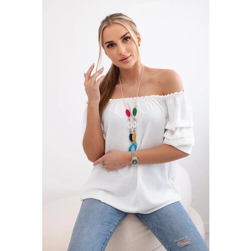 Kesi Spanish blouse with decorative sleeves ecru Cene