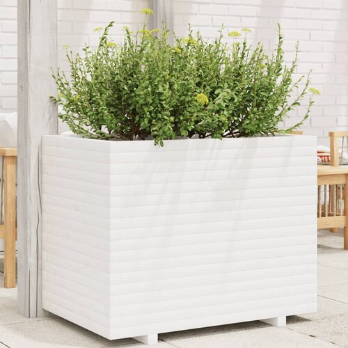 VidaXL Vrtna sadilica bijela 90 x 60 x 72 cm od masivne borovine Slike