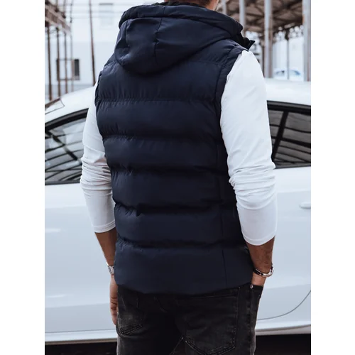 DStreet Men's quilted vest dark blue