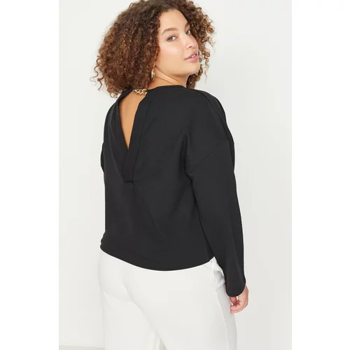 Trendyol Curve Black Chain Detailed Knitted Sweatshirt