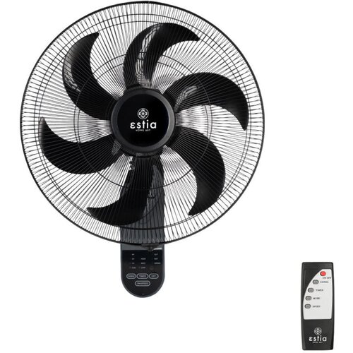 Estia ES06-21177 zidni ventilator 45cm, ac motori i tajmer 75W, crni Slike