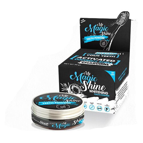 MAGIC SHINE Prirodni aktivni ugalj kokosove kore za izbeljivanje zuba Slike