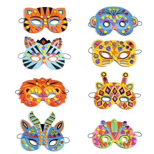 Djeco Komplet za izdelavo 8 živalskih mask Jungle Slike