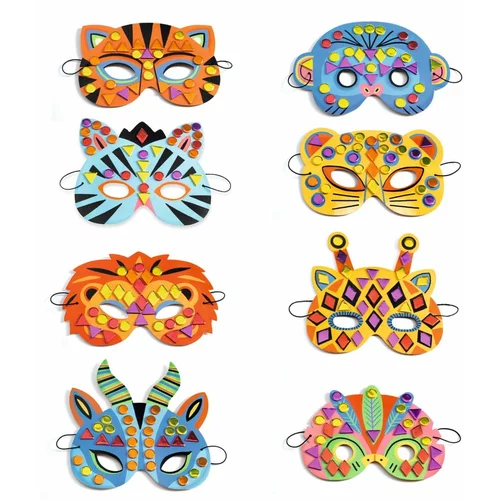 Djeco Komplet za izdelavo 8 živalskih mask Jungle