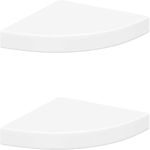  Plutajuće kutne police 2 kom bijele 25 x 25 x 3,8 cm MDF Slike