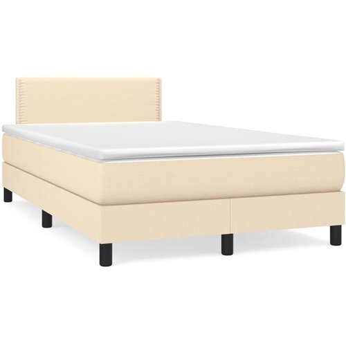 Maison Chic Box spring postelja - Vzmetna postelja z vzmetnico krem 120x200 cm blago SL429, (21890211) Slike