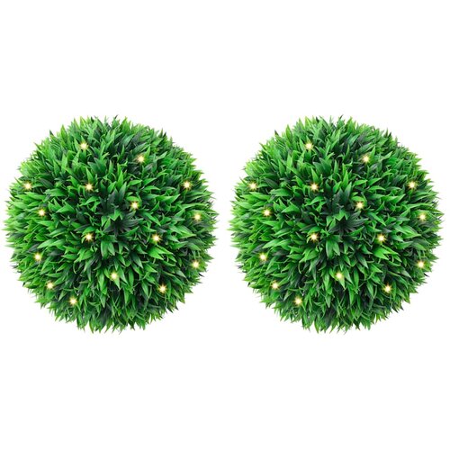 vidaXL Umjetne kugle od šimšira s LED svjetlima 2 kom zelene 47 cm Cijene