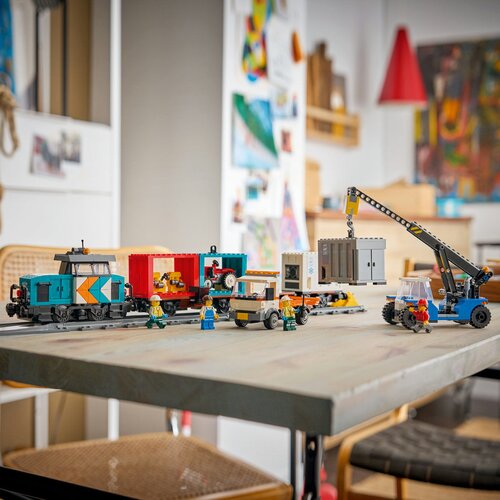 Lego LEGO&amp;reg; City - Pristani&amp;scaron;ki tovorni vlak z žerjavom in tovornjak (60509) Slike