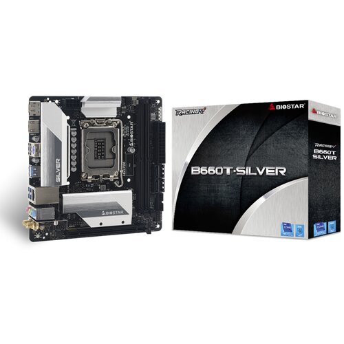 Mb BIOSTAR B660T-SILVER, Mini-ITX, Soc 1700, DDR4, M.2, 2.5GbE LAN, HDMI, DP Cijene