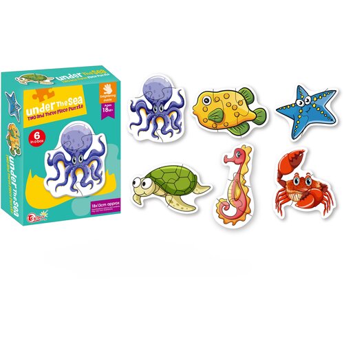 Merx Puzzle morske životinje &amp;ndash; 6 delova Slike