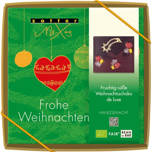 Zotter Schokoladen Veganska zvezdica z pomarančnim polnilom - 125 g Slike