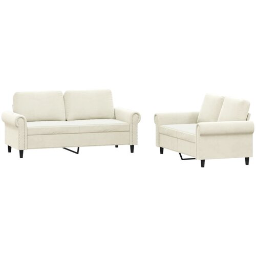 vidaXL 2-dijelni set sofa s jastucima krem baršunasti Cene