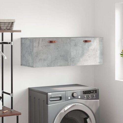 VidaXL Stenska omarica betonsko siva 100x36,5x35 cm inženirski les Slike