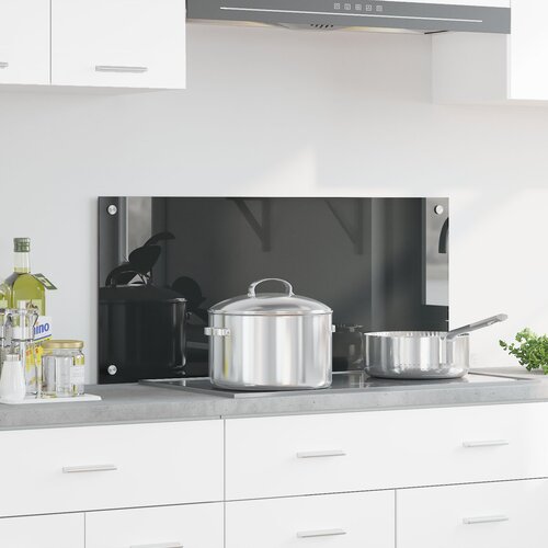 VidaXL Kuhinjska zidna obloga Tamno siva Staklo 90 x 40 cm Elegantno Slike