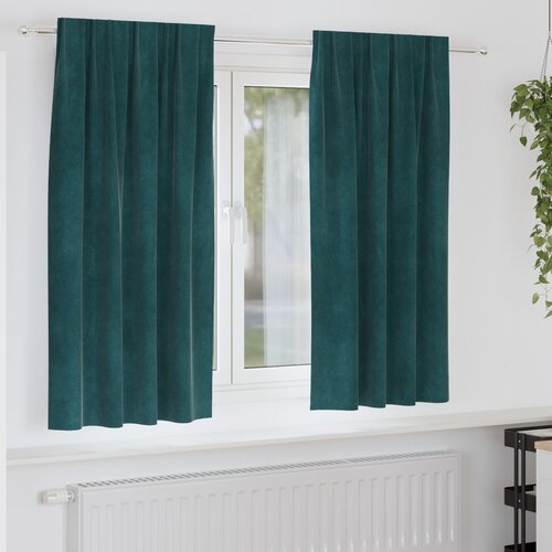 VidaXL Zavjese Tamnozelene Poliester 140 x 175 cm Dekorativni umetci Slike