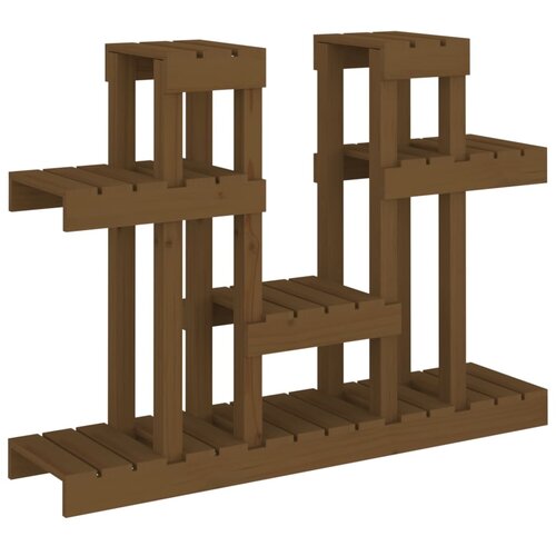  Stalak za biljke boja meda 104,5x25x77,5 cm od masivne borovine Slike