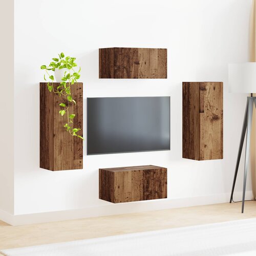  Set TV komoda 2 kom. Staro drvo Smeđa 30 x 31 x 80 cm Slike