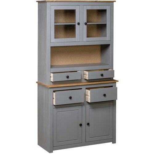 Maison Chic Visoka omara - Komoda - Predalnik siva 93x40,5x180 cm trdna borovina Panama Range, (21722698) Cene