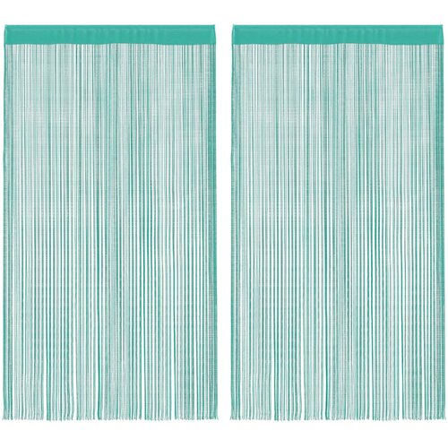 VidaXL Zavjese od &amp;scaron;page 2 kom. tirkizne 100x250 cm - Tirkizna 100 cm 2 Slike