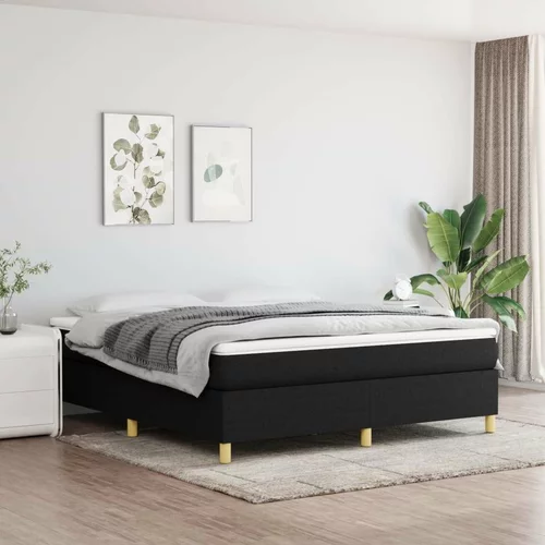  Box spring postelja z vzmetnico črna 180x200 cm blago, (20724464)