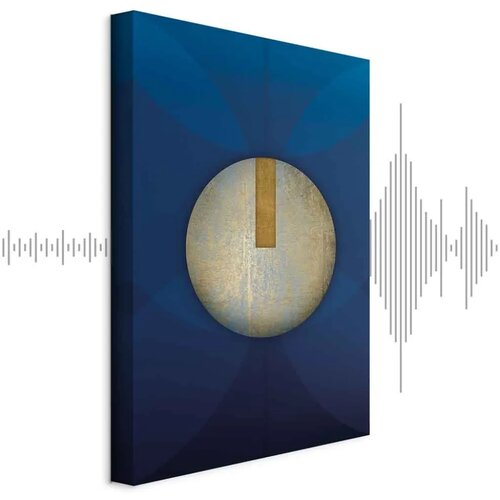  Slika - In the Shadow of Classic Blue (1-part) - Golden Circle in Abstraction 80x120 Cijene