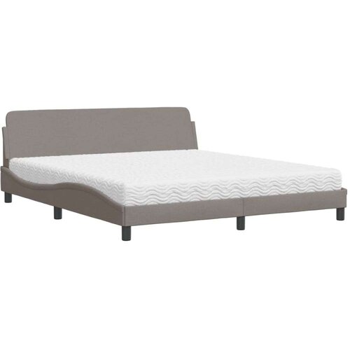 VidaXL Krevet s madracem smeđesivi 180x200 cm tkanina Slike