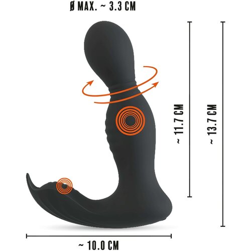 Rebel RC Butt Plug with 2 Functions 5402255 Black Slike