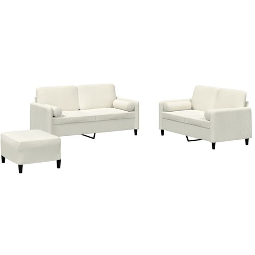 VidaXL 3-dijelni set sofa s jastucima krem bar&amp;scaron;unasti Slike