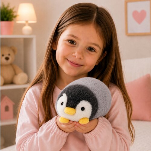  Plush Penguin Soft Plush Toy White and Gray 16 cm Slike