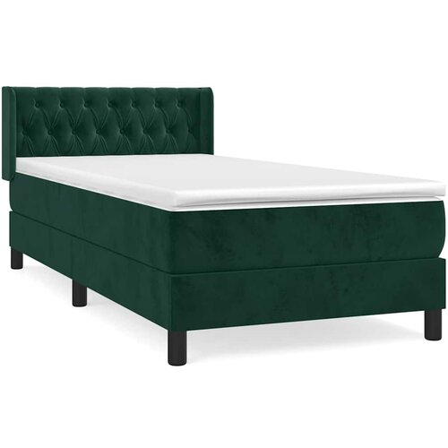 Box spring krevet s madracem tamnozeleni 90x190 cm bar&amp;scaron;unasti Slike