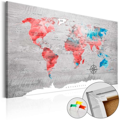  Slika na plutenoj podlozi - Red Roam [Cork Map] 120x80 Slike