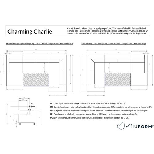 Miuform Bež sklopiva kutna garnitura (s lijevim kutom/u obliku slova &amp;quot;U&amp;quot;) Charming Charlie &amp;ndash; Slike