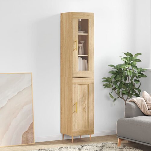 VidaXL Visoka komoda hrasta sonome 34 5x34x180cm od konstruiranog drva Slike