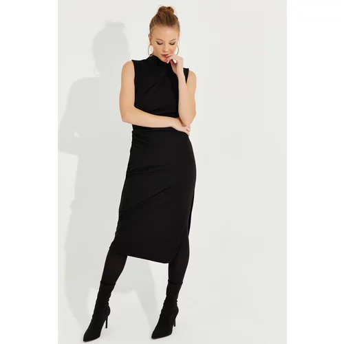 Cool & Sexy Women's Black Sleeveless Midi Dress