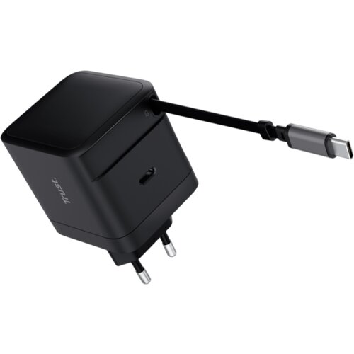 Trust Punjac MAXO 65W RTRCT/2x USB-C/rectractable/0.67m/laptop/tablet/smartphone/crna Cene