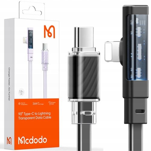 McDodo KOTNI KABEL USB-C LIGHTNING FLAT 36W ZA IPHONE 12 13 14 BLACK 1M, (21747938) Cene