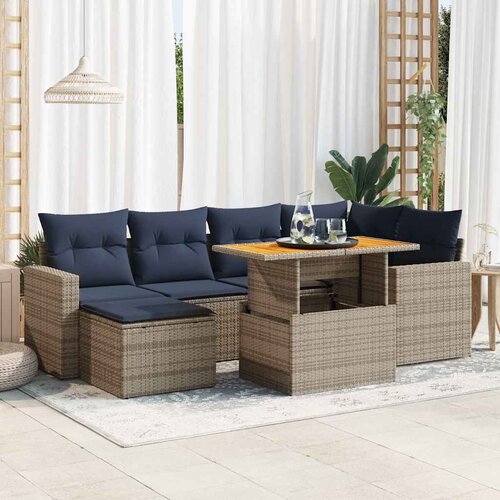 vidaXL 7-dijelni set vrtnih sofa sivi od poliratana Cijene