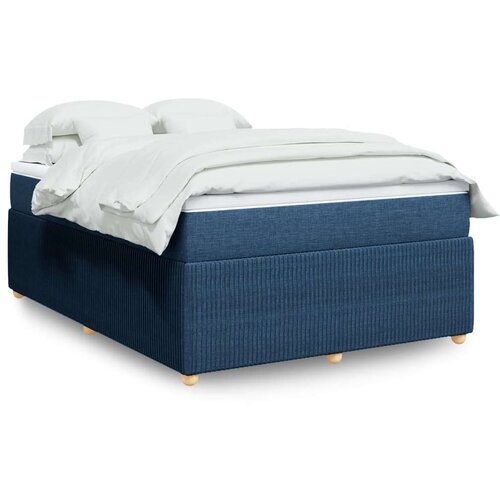  Krevet s oprugama i madracem plavi 140 x 190 cm od tkanine Slike