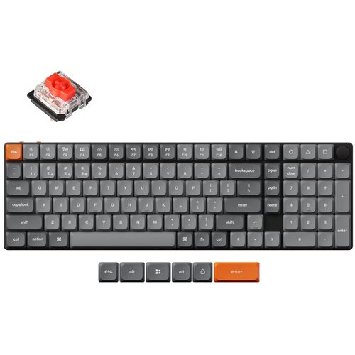 KEYCHRON K17 Max QMK Brezžična mehanska tipkovnica Bela LED / Low Profile / Brown / K17M-A1, (22107823) Slike