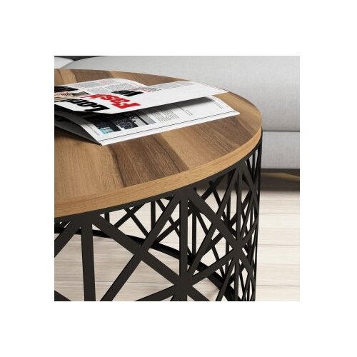 Hanah home selin metal ferforje walnut Slike
