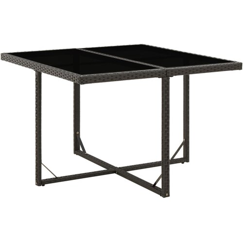 VidaXL Vrtni stol crni 109 x 107 x 74 cm od poliratana i stakla Slike
