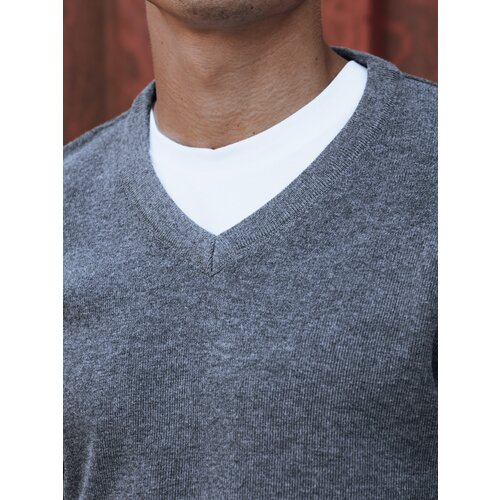 DStreet Men&amp;#039;s V-neck sweater dark gray Slike