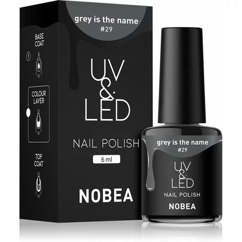 NOBEA UV & LED Nail Polish gel lak za nohte z uporabo UV/LED lučke sijajen odtenek Grey is the name #29 6 ml