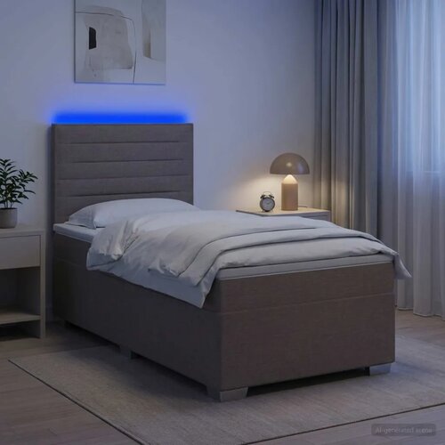  Boxspring krevet s madracem Sivosmeđa 90 x 200 cm Tkanina - Sivosmeđa 90 x 200 cm Dizajn linija Slike