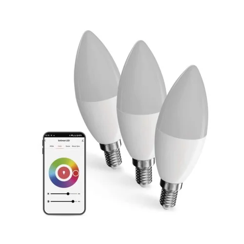  LED žarnica GoSmart Candle / E14 / 4,8 W (40 W) / 470 lm / RGB / zatemnilna / WiFi