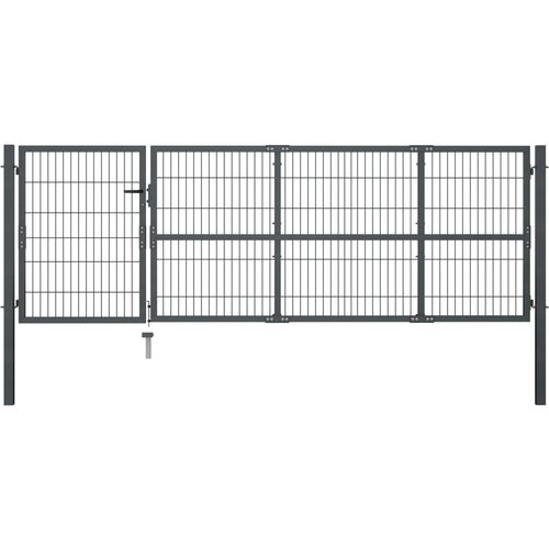 vidaXL Vrtna vrata s stebrički jeklo 350x100 cm antracitna, (21040106) Cene