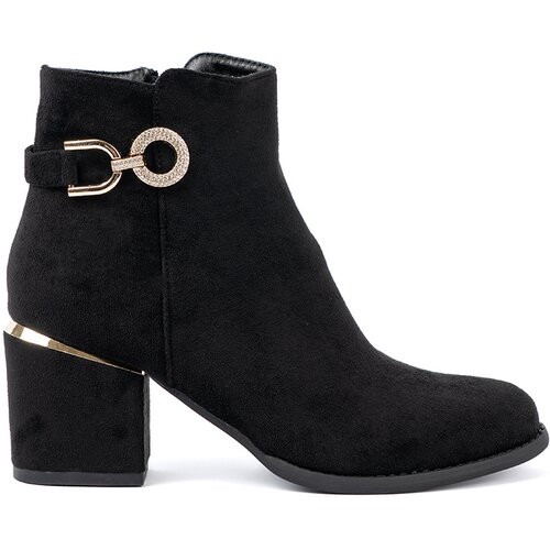 Shelvt Black women&amp;#039;s ankle boots with an elegant buckle Slike