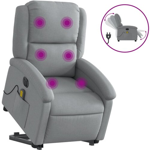 Maison Chic Električni masažni naslanjač - Relax naslanjač s funkcijo vstajanja svetlo siv, (22062078) Cene